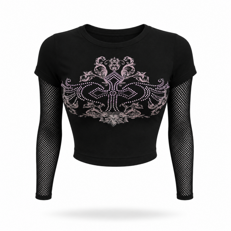 “Princess Rock That” Fishnet Crop Top